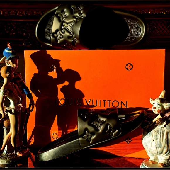 Louis Vuitton Other - Louis Vuitton LV Waterfront Black Monogram Jacquard Embossed Mule Slides Sandals